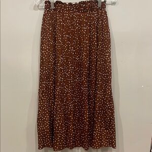 Chic Brown and White A-Line Skirt